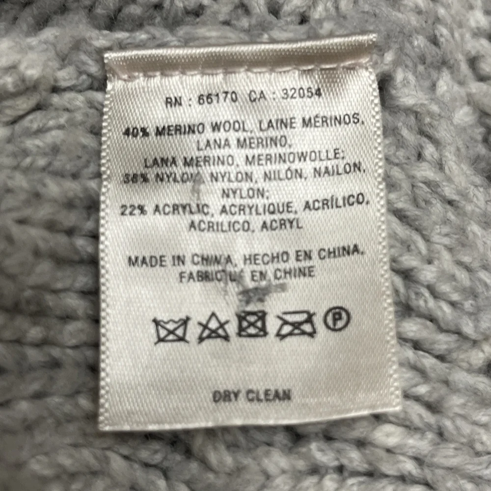 Sparrow By Anrhropology Gray Cowl Neck 40% Merino Buttoned Cardigan Sz L $158